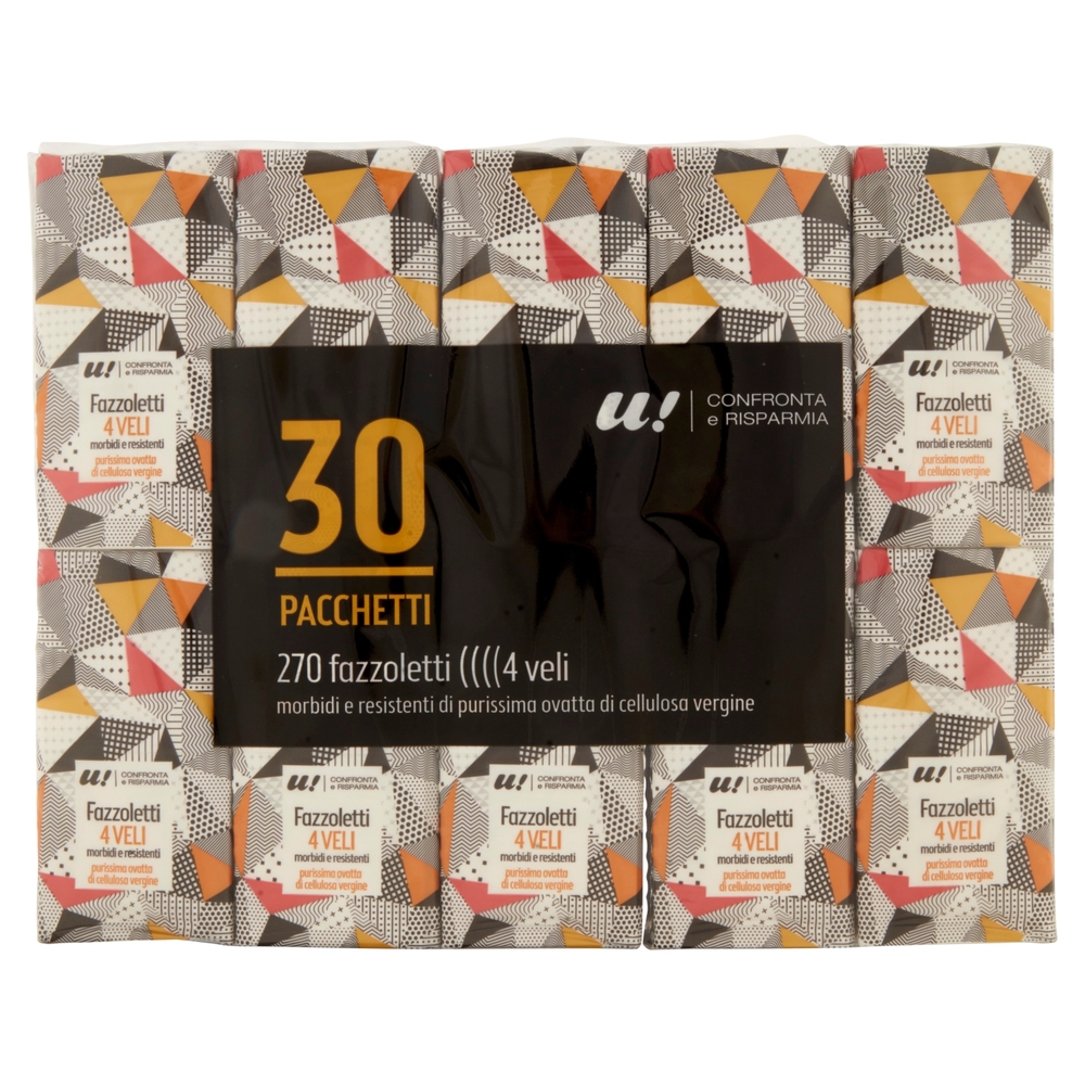 30 Pacchetti di Fazzoletti 4 Veli U! Confronta e Risparmia